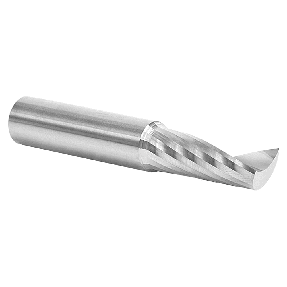 1/2" Dia x 1-1/4" Solid Carbide CNC Spiral 'O' Single Flute, Plastic Cutting, 1/2" Shank, 3" Long Up-Cut Router Bit Alt 3 - Image