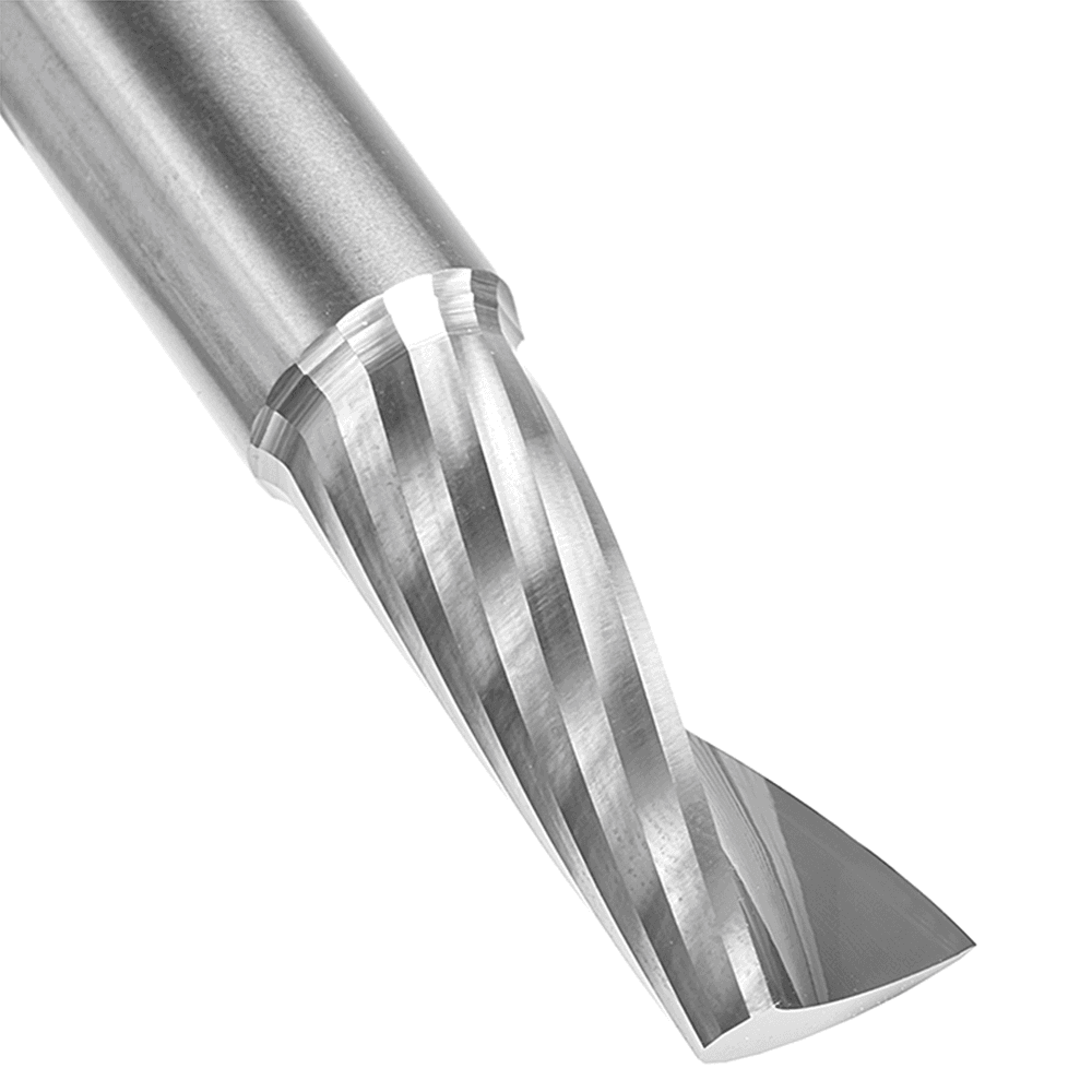 1/2" Dia x 1-1/4" Solid Carbide CNC Spiral 'O' Single Flute, Plastic Cutting, 1/2" Shank, 3" Long Up-Cut Router Bit Alt 4 - Image