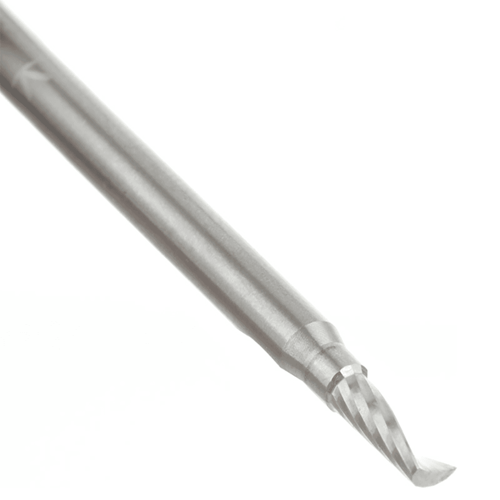 3/32" Dia x 1/4" Solid Carbide CNC Spiral 'O' Single Flute, Plastic Cutting, 1/8" Shank, Up-Cut Design Router Bit Alt 4 - Image