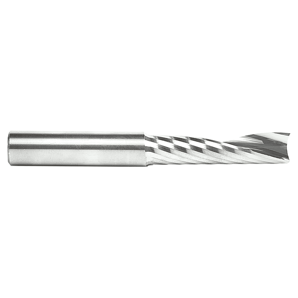 1/2" Dia x 2" Solid Carbide CNC Spiral 'O' Single Flute, Plastic Cutting, 1/2" Shank, 4" Long Up-Cut Router Bit Alt 2 - Image