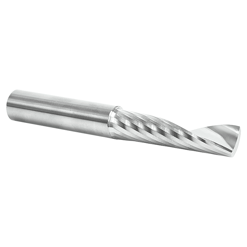 1/2" Dia x 2" Solid Carbide CNC Spiral 'O' Single Flute, Plastic Cutting, 1/2" Shank, 4" Long Up-Cut Router Bit Alt 3 - Image