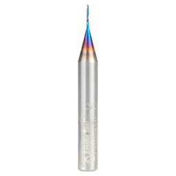 1/32" Dia x 3/16" Solid Carbide CNC Spektra Extreme Tool Life Coated Spiral 'O' Single Flute, Plastic Cutting, 1/4" Shank, 2" Long Up-Cut Router Bit Alt 1 - Image