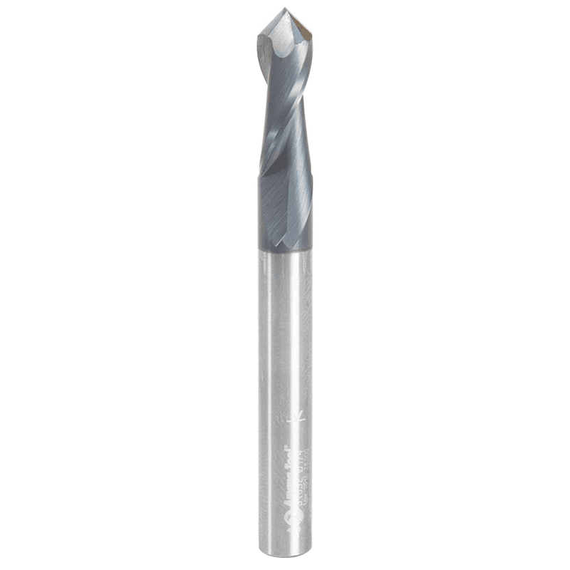 1/4" x 2-1/2" High Performance CNC 'V' Up-Cut Spiral Drill Router Bit/End Mill, 2-Flute, 1/4" Shank - Main Image