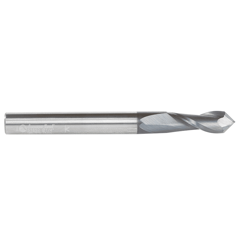 1/4" x 2-1/2" High Performance CNC 'V' Up-Cut Spiral Drill Router Bit/End Mill, 2-Flute, 1/4" Shank - Alt Image 1