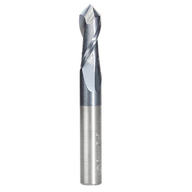 5/16" x 2-1/2" High Performance CNC 'V' Up-Cut Spiral Drill Router Bit/End Mill, 2-Flute, 5/16" Shank - Alt Image 2