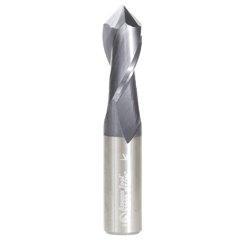 7/16" x 2-1/2" High Performance CNC 'V' Up-Cut Spiral Drill Router Bit/End Mill, 2-Flute, 7/16" Shank - Main Image