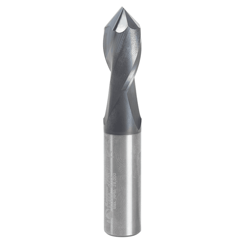 1/2" x 3" High Performance CNC 'V' Up-Cut Spiral Drill Router Bit/End Mill, 2-Flute, 1/2" Shank - Alt Image 1