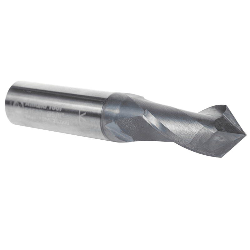 5/8" x 3-1/2" High Performance CNC 'V' Up-Cut Spiral Drill Router Bit/End Mill, 2-Flute, 5/8" Shank - Alt Image 2