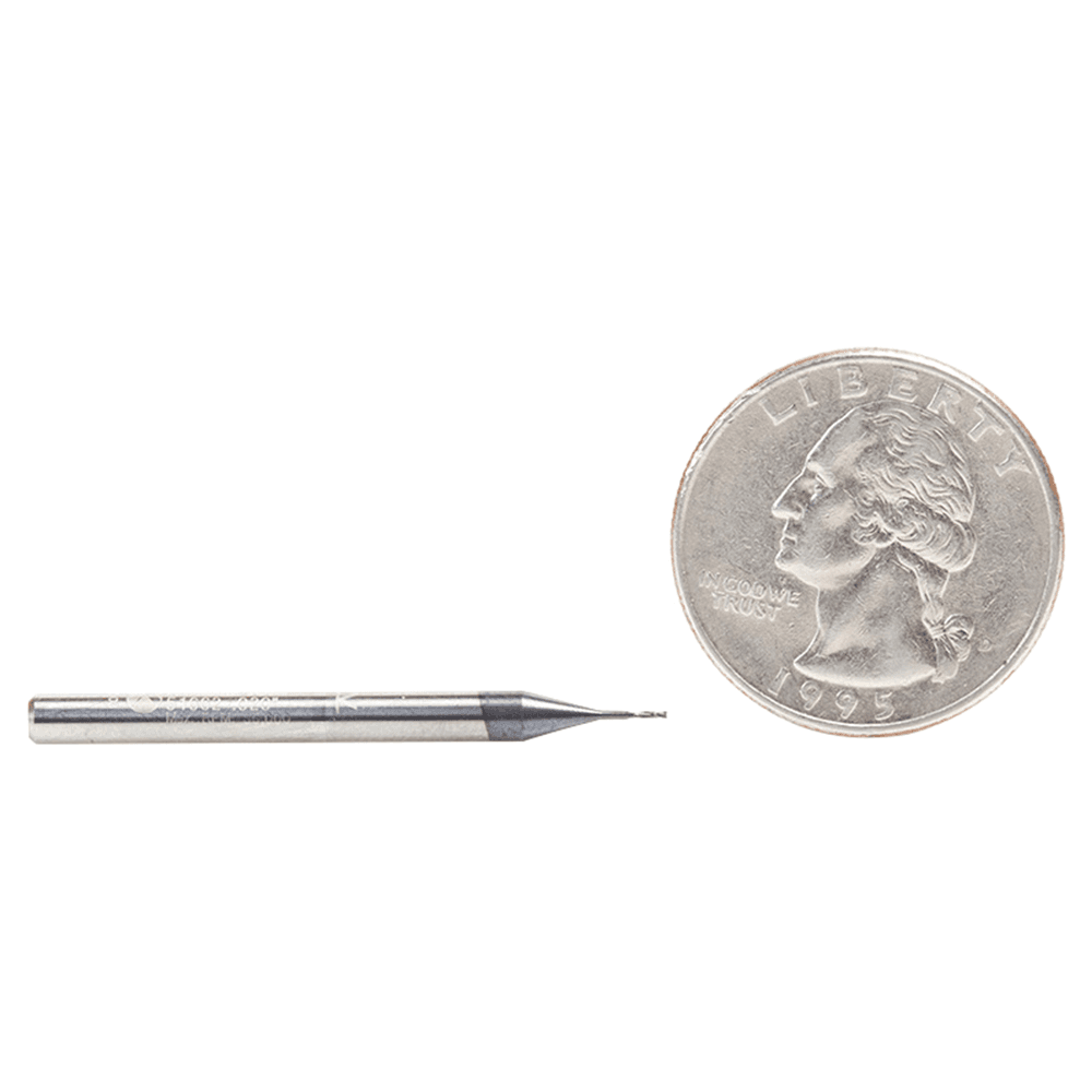 51662 0.020" AlTiN Coated CNC Steel Square Mini End Mill Bit, 2-Flute Alt 2 - Image