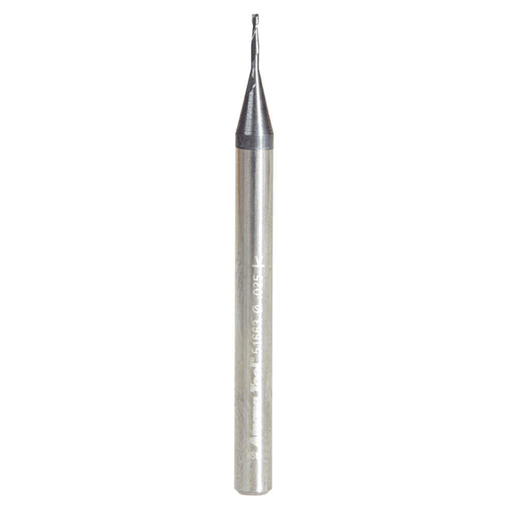 0.025" AlTiN Coated CNC Steel Square Mini End Mill Bit, 2-Flute Main - Image