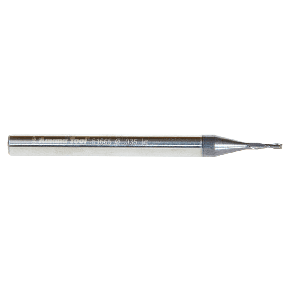0.035" AlTiN Coated CNC Steel Square Mini End Mill Bit, 2-Flute Alt 2 - Image