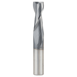 3/8" Dia x 1" CNC Solid Carbide Spiral Router Bit for Steel/Stainless Steel with AlTiN Coating 2-Flute, 3/8" Shank Main - Image