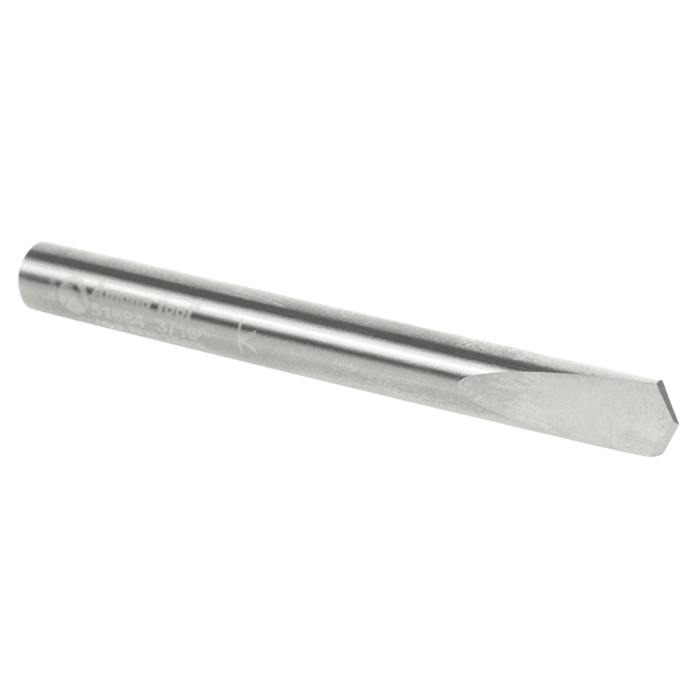 3/16" Dia x 9/16" CNC Solid Carbide 118° Point Spade Drill Router Bit, 3/16" Shank Alt 3 - Image