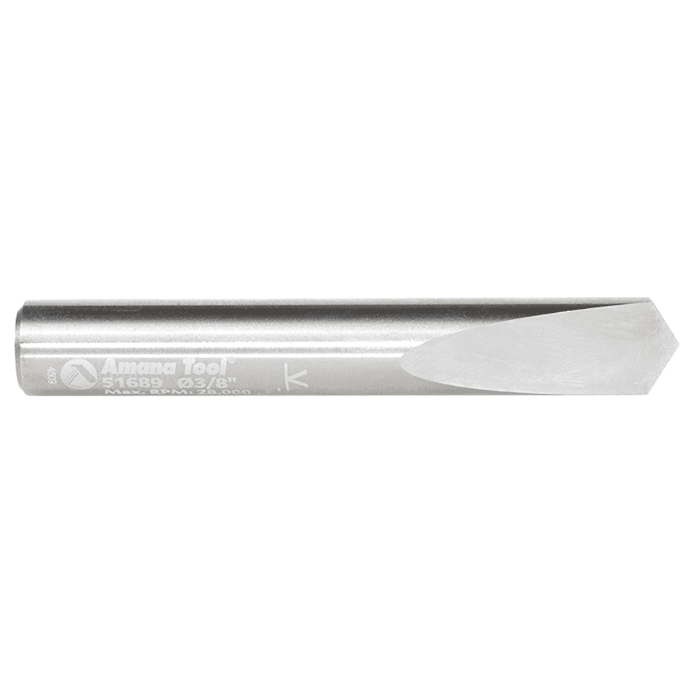 3/8" Dia x 1" CNC Solid Carbide 118° Point Spade Drill Router Bit, 3/8" Shank Alt 2 - Image