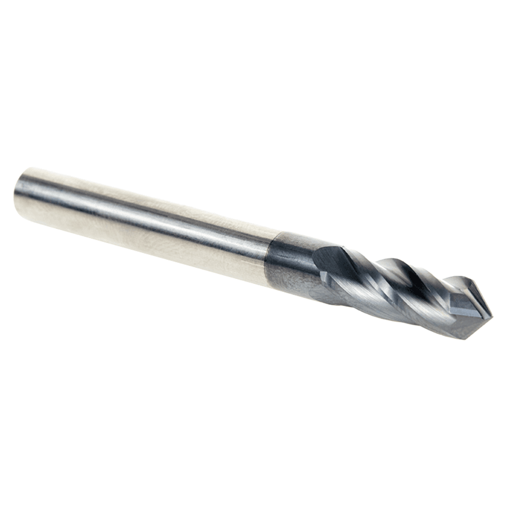 1/4" Dia x 1/8 High Performance CNC Solid Carbide 'V' Spiral Drills with AlTiN Coating 4-Flute, 1/4" Shank, 2-1/2" Long Up-Cut Router Bit, /End Mill Alt 3 - Image