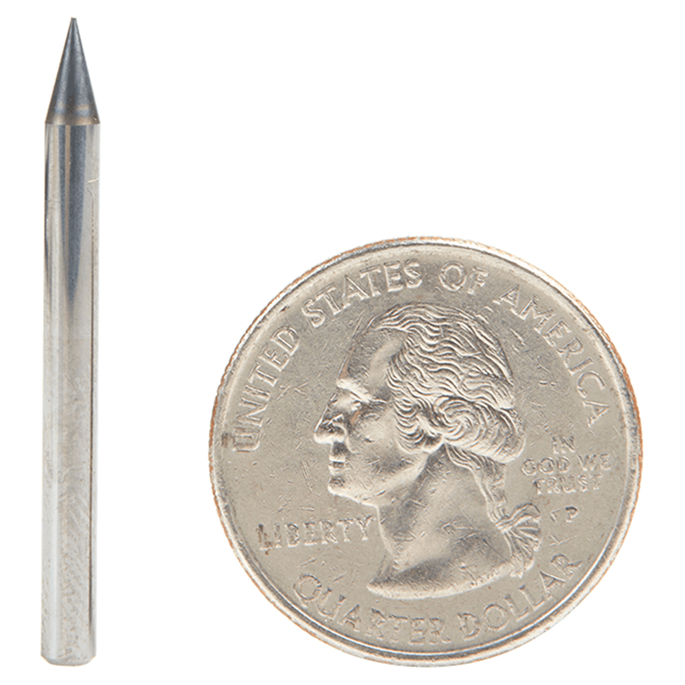 51719 0.010" AlTiN Coated CNC Steel Square Mini End Mill Bit, 4-Flute Alt 1 - Image