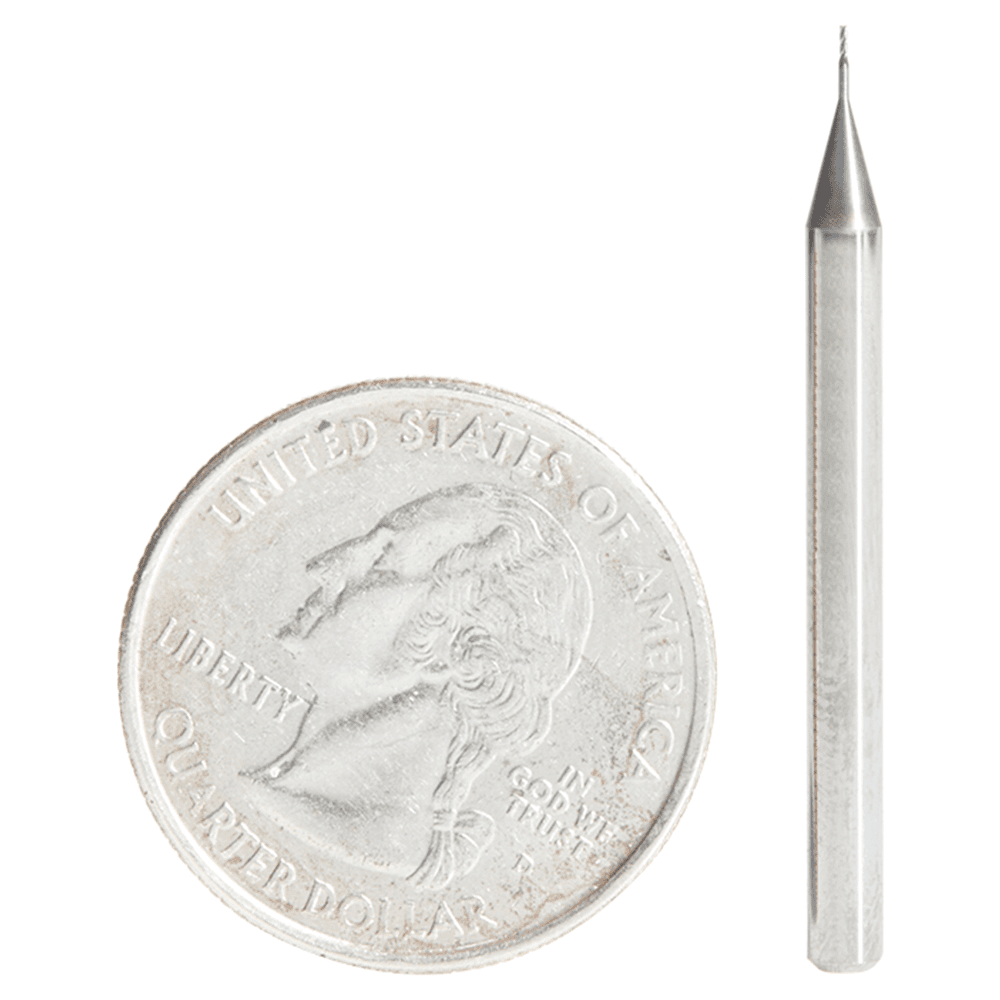 51720 0.015" AlTiN Coated CNC Steel Square Mini End Mill Bit, 4-Flute Alt 1 - Image