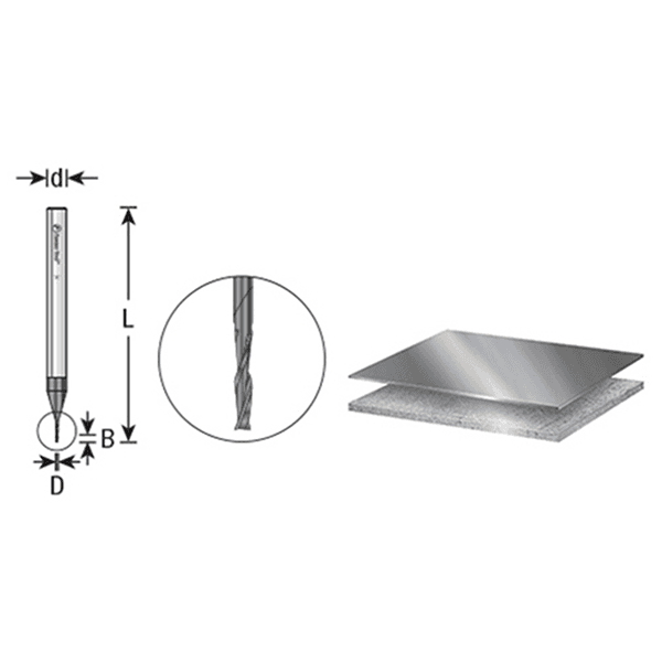 51721 0.020" AlTiN Coated CNC Steel Square Mini End Mill Bit, 4-Flute Main - Image