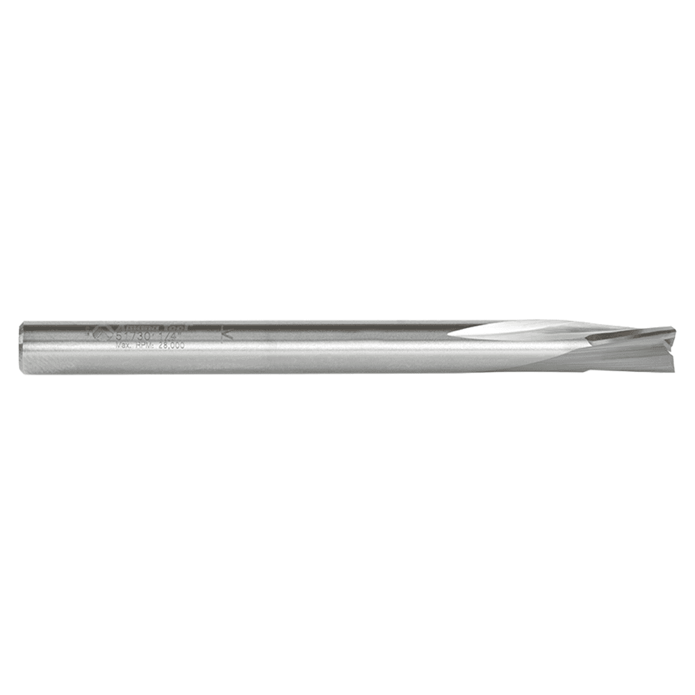 1/4" Dia x 3/8" Solid Carbide Spiral Finisher, 1/4" Shank Down-Cut Router Bit Alt 2 - Image