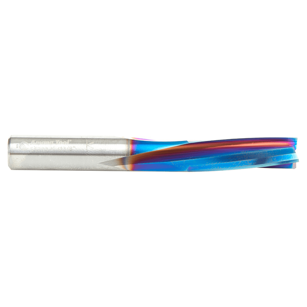3/8" Dia x 1-1/8" Solid Carbide Spektra Extreme Tool Life Coated Spiral Finisher, 3/8" Shank Down-Cut Router Bit Alt 2 - Image