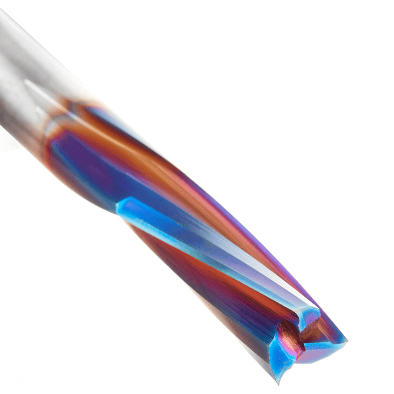 3/8" Dia x 1-1/8" Solid Carbide Spektra Extreme Tool Life Coated Spiral Finisher, 3/8" Shank Down-Cut Router Bit Alt 5 - Image
