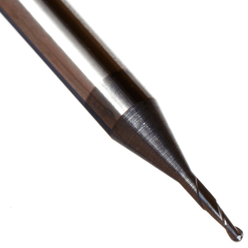 0.030" AlTiN Coated CNC Steel Ball End Mini Mill Bit, 2-Flute Alt 3 - Image