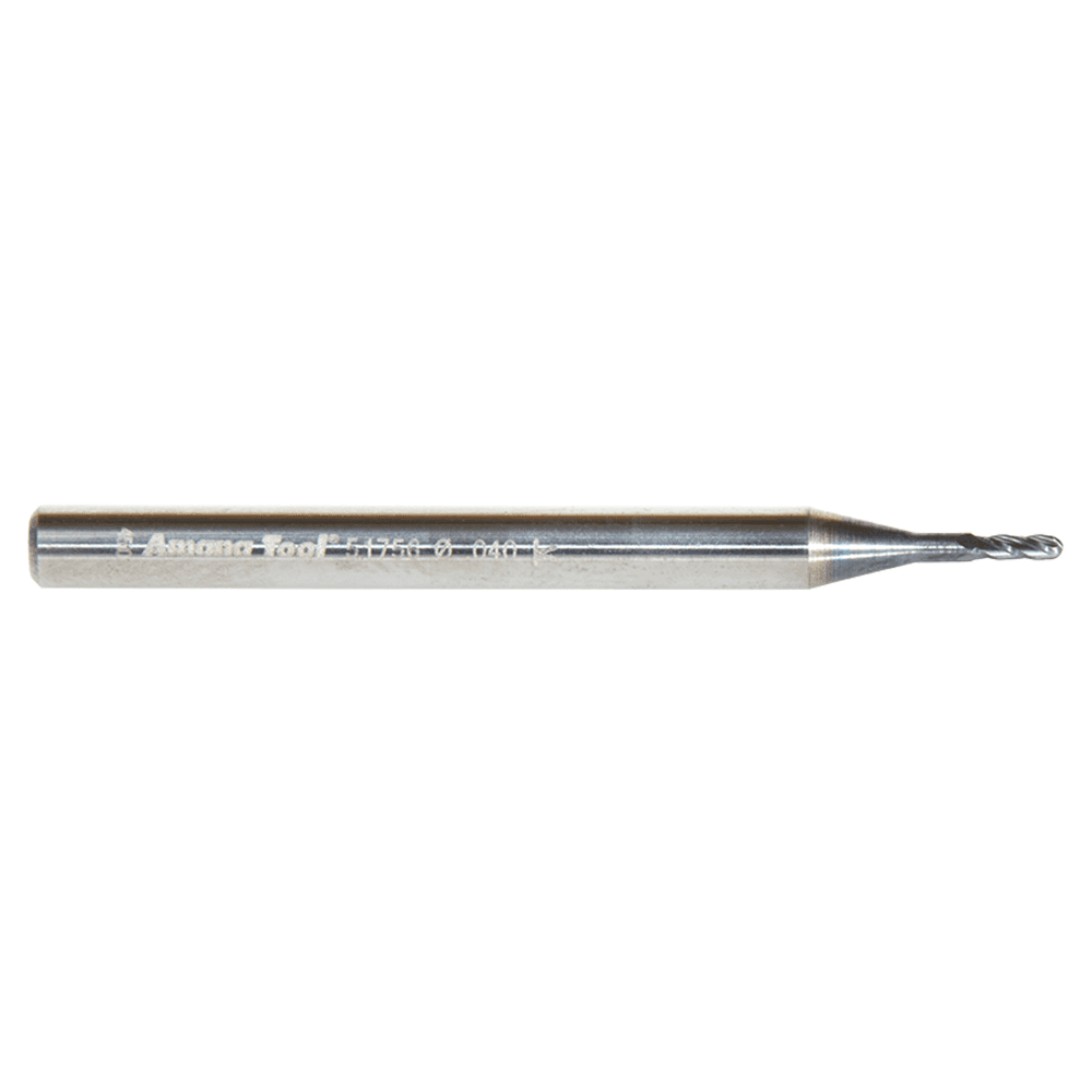 0.040" AlTiN Coated CNC Steel Ball End Mini Mill Bit, 4-Flute Alt 2 - Image