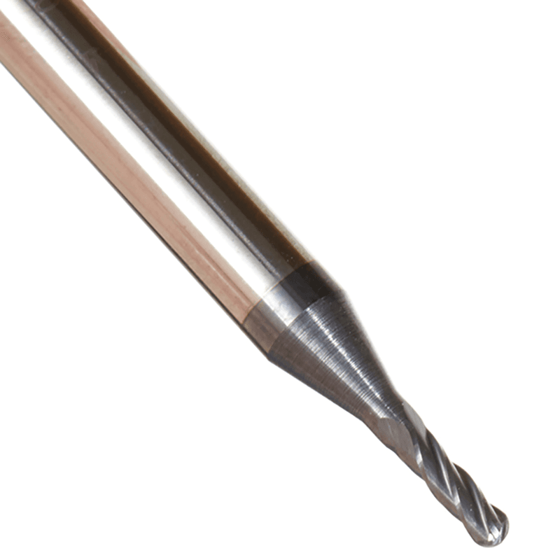 0.050" AlTiN Coated CNC Steel Ball End Mini Mill Bit, 4-Flute Alt 3 - Image