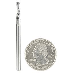 1/8" Dia x 1/2" Solid Carbide CNC Spiral Double 'O' Flute, Plastic Cutting, 1/8" Shank, 2" Long Up-Cut Router Bit Alt 1 - Image