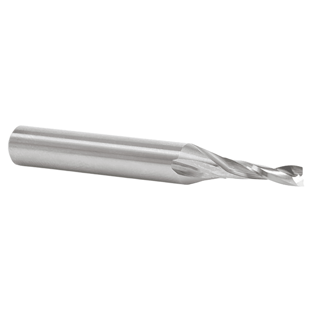 1/8" Dia x 1/2" Solid Carbide CNC Spiral Double 'O' Flute, Plastic Cutting, 1/4" Shank, 2" Long Up-Cut Router Bit Alt 3 - Image