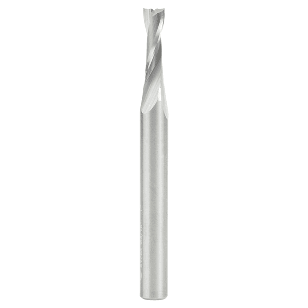 3/16" Dia x 5/8" Solid Carbide CNC Spiral Double 'O' Flute, Plastic Cutting, 1/4" Shank, 2-1/2" Long Up-Cut Router Bit Alt 1 - Image