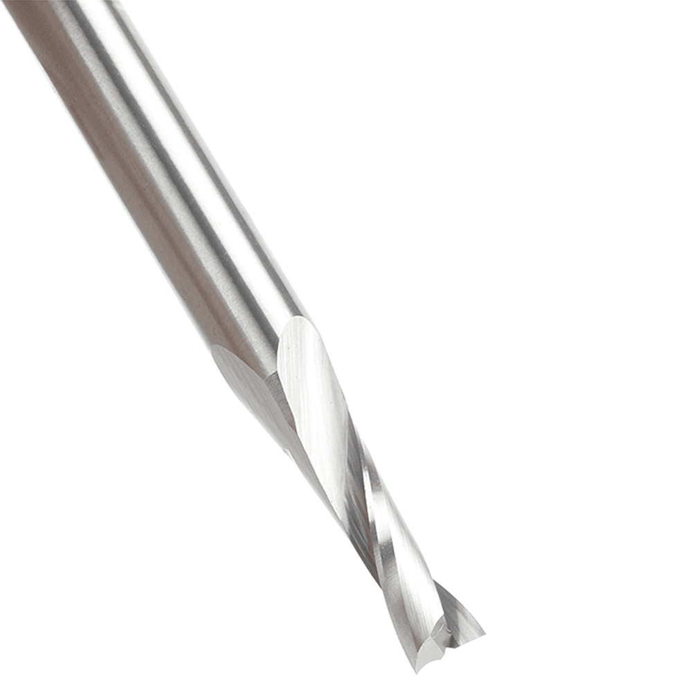 3/16" Dia x 5/8" Solid Carbide CNC Spiral Double 'O' Flute, Plastic Cutting, 1/4" Shank, 2-1/2" Long Up-Cut Router Bit Alt 4 - Image