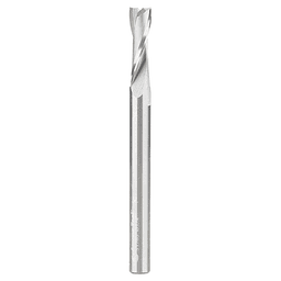 1/4" Dia x 7/8" Solid Carbide CNC Spiral Double 'O' Flute, Plastic Cutting, 1/4" Shank, 3" Long Up-Cut Router Bit Alt 1 - Image