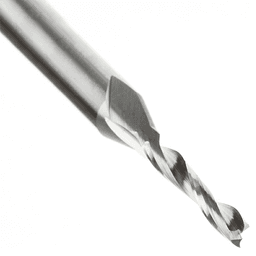 1/8" Dia x 3/4" Solid Carbide CNC Spiral Double 'O' Flute, Plastic Cutting, 1/4" Shank, 2-1/2" Long Up-Cut Router Bit Alt 4 - Image