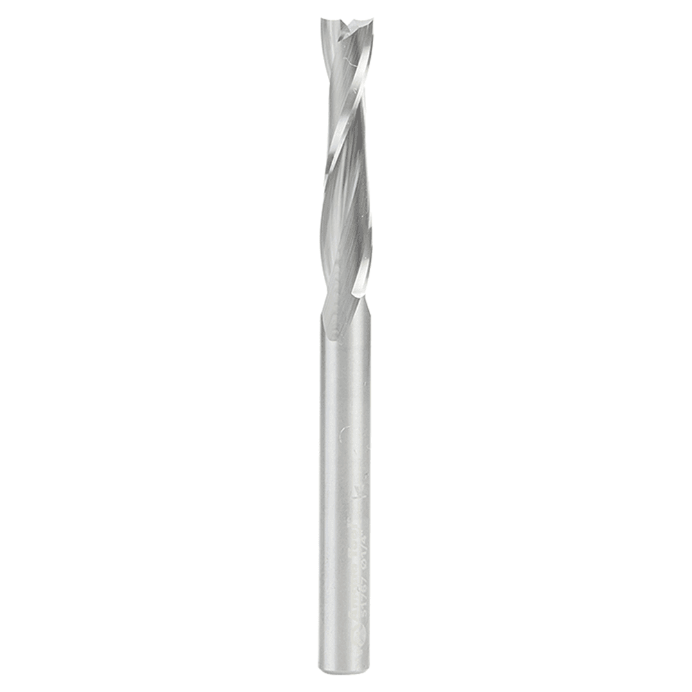 1/4" Dia x 1-1/4" Solid Carbide CNC Spiral Double 'O' Flute, Plastic Cutting, 1/4" Shank, 3" Long Up-Cut Router Bit Alt 1 - Image