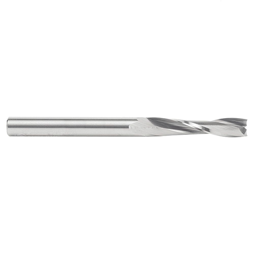 1/4" Dia x 1-1/4" Solid Carbide CNC Spiral Double 'O' Flute, Plastic Cutting, 1/4" Shank, 3" Long Up-Cut Router Bit Alt 2 - Image