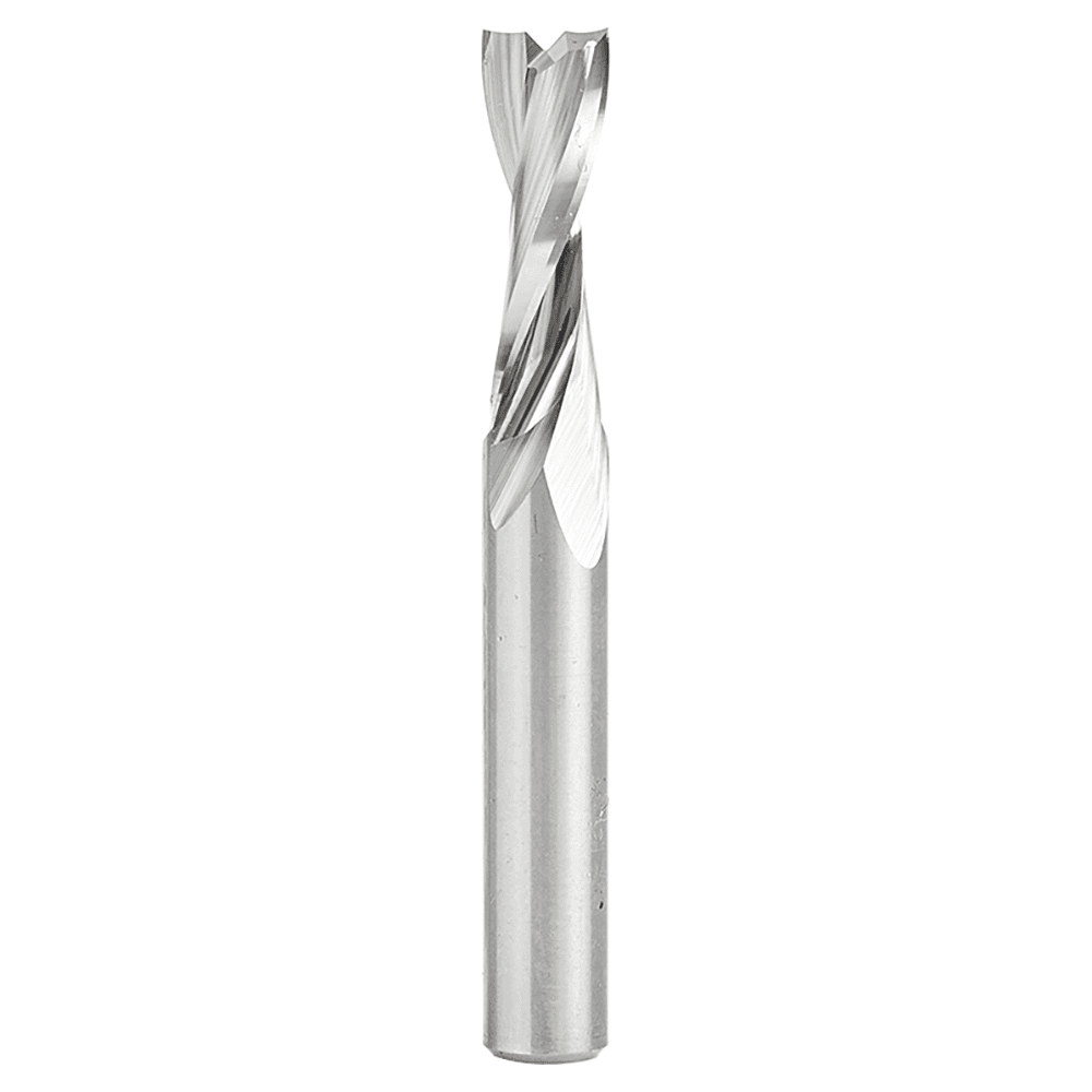 1/4" Dia x 3/4" Solid Carbide CNC Spiral 'O' Double Flute, Plastic Cutting, 1/4" Shank, 2" Long Up-Cut Router Bit Alt 1 - Image