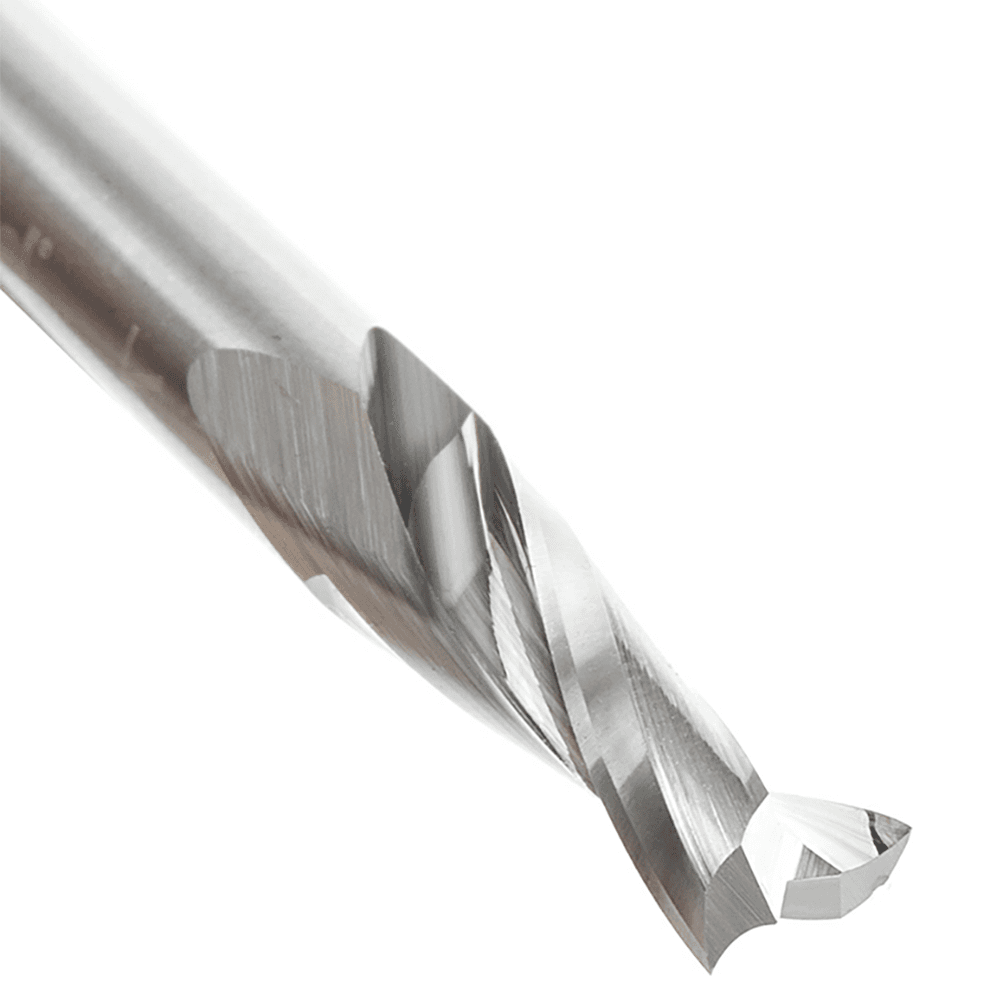 1/4" Dia x 3/4" Solid Carbide CNC Spiral 'O' Double Flute, Plastic Cutting, 1/4" Shank, 2" Long Up-Cut Router Bit Alt 4 - Image