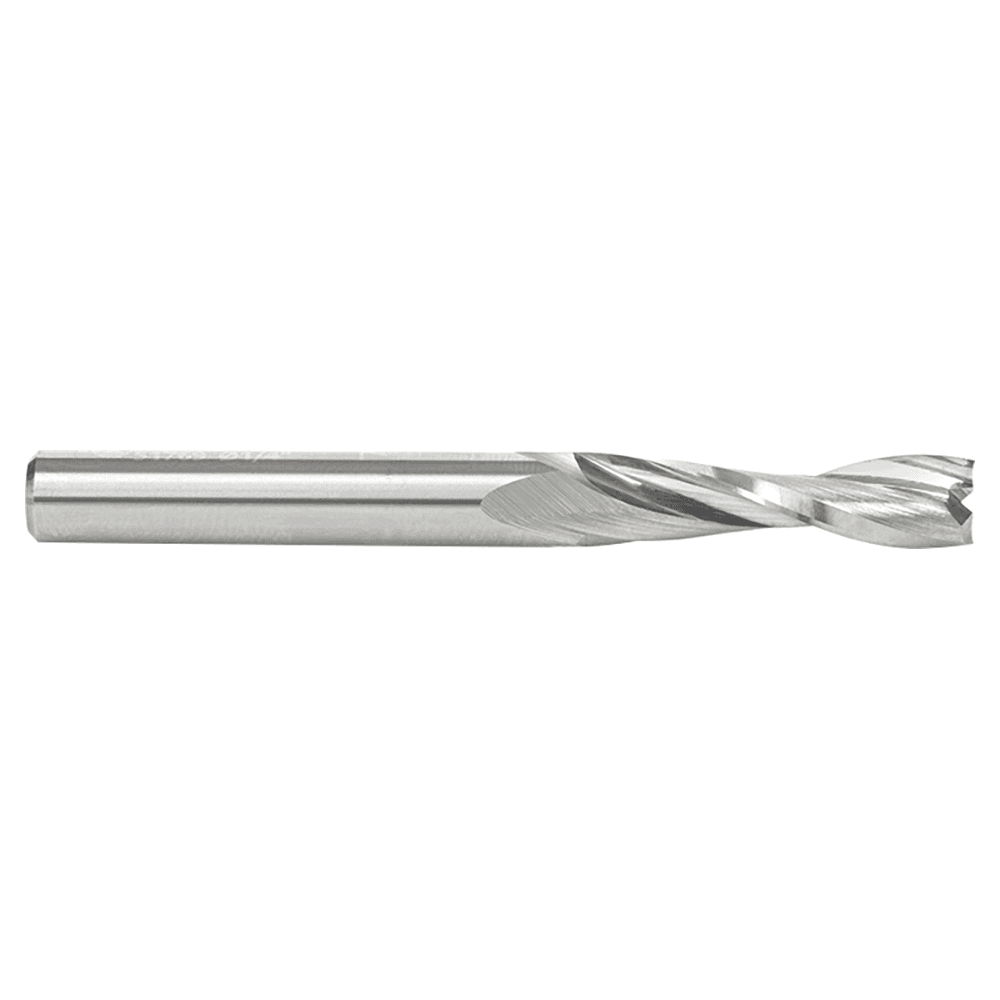 1/4" Dia x 1" Solid Carbide CNC Spiral 'O' Double Flute, Plastic Cutting, 1/4" Shank, 2-1/2" Long Up-Cut Router Bit Alt 2 - Image