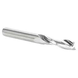 1/4" Dia x 1" Solid Carbide CNC Spiral 'O' Double Flute, Plastic Cutting, 1/4" Shank, 2-1/2" Long Up-Cut Router Bit Alt 3 - Image