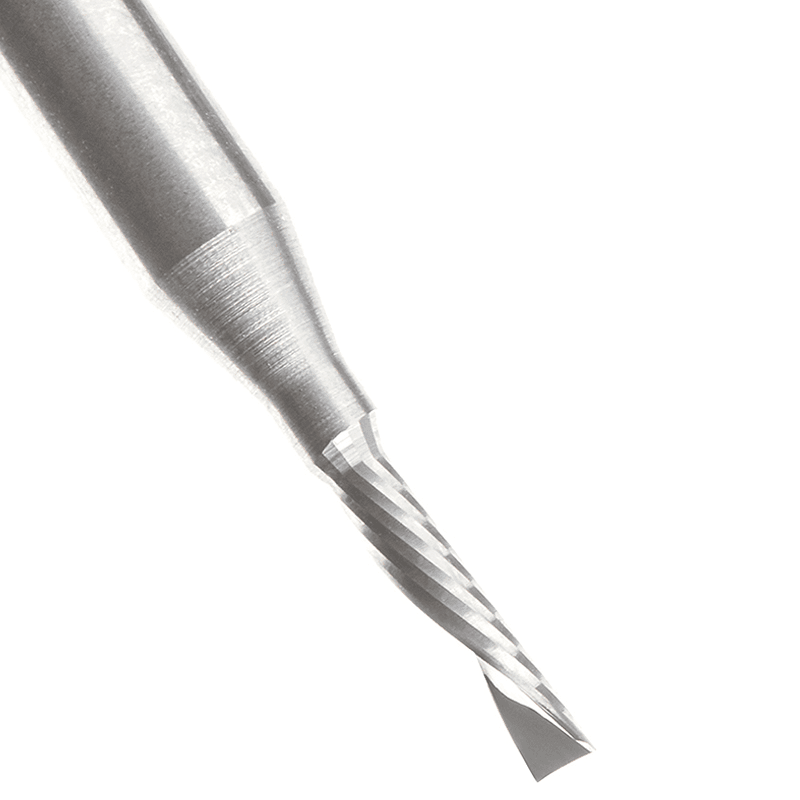 1/16" x 1-1/2" x 1/4" Down-Cut 'O' Aluminum Cutting CNC Spiral Router Bit, 1-Flute, 1/8" shank Alt 5 - Image