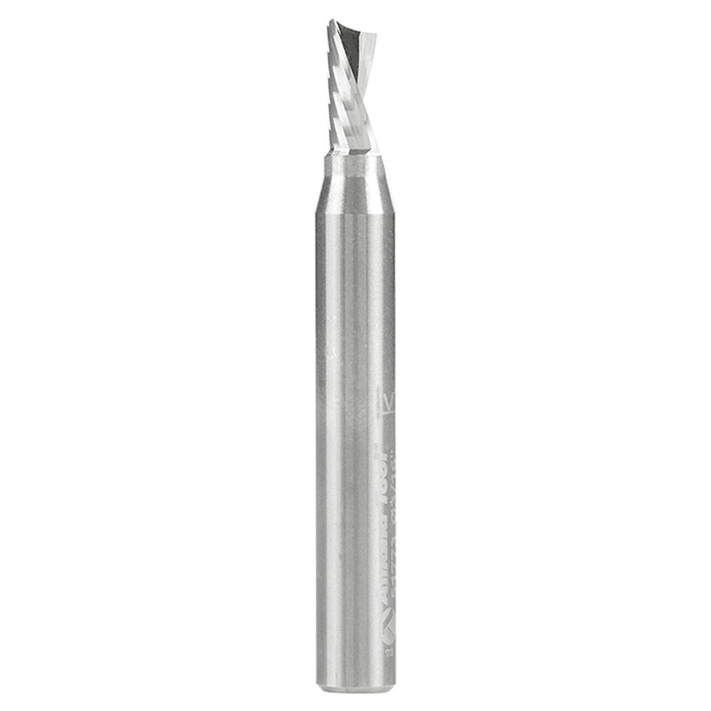 3/16" Dia x 3/8" Solid Carbide CNC Spiral 'O' Single Flute, Aluminum Cutting, 1/4" Shank, Down-Cut Alt 1 - Image
