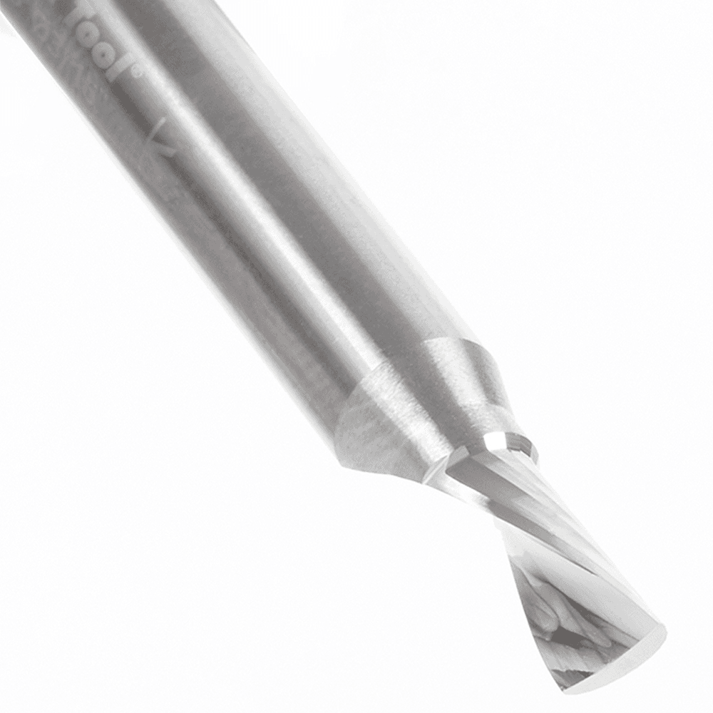 3/16" Dia x 3/8" Solid Carbide CNC Spiral 'O' Single Flute, Aluminum Cutting, 1/4" Shank, Down-Cut Alt 4 - Image