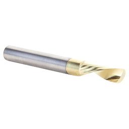 1/4" Dia x 7/8" Solid Carbide CNC Spiral 'O' Single Flute, Aluminum Cutting, 1/4" Shank, Down-Cut ZrN Coated Router Bit Alt 3 - Image