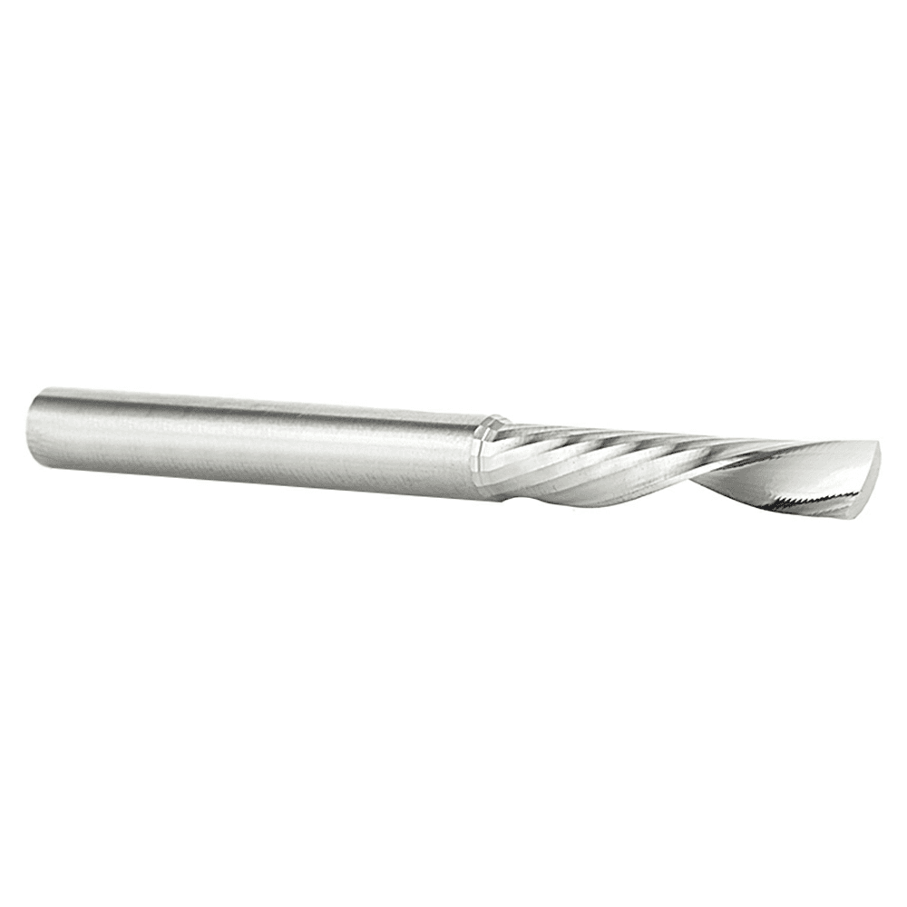 1/4" Dia x 1-1/4" Solid Carbide CNC Spiral 'O' Single Flute, Aluminum Cutting, 1/4" Shank, Down-Cut Alt 3 - Image