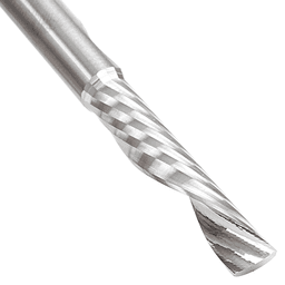 1/4" Dia x 1-1/4" Solid Carbide CNC Spiral 'O' Single Flute, Aluminum Cutting, 1/4" Shank, Down-Cut Alt 4 - Image