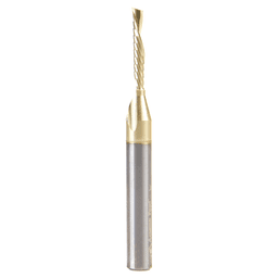 1/8" Dia x 3/4" Solid Carbide CNC Spiral 'O' Single Flute, Aluminum Cutting, 1/4" Shank, Down-Cut ZrN Coated Router Bit Alt 1 - Image