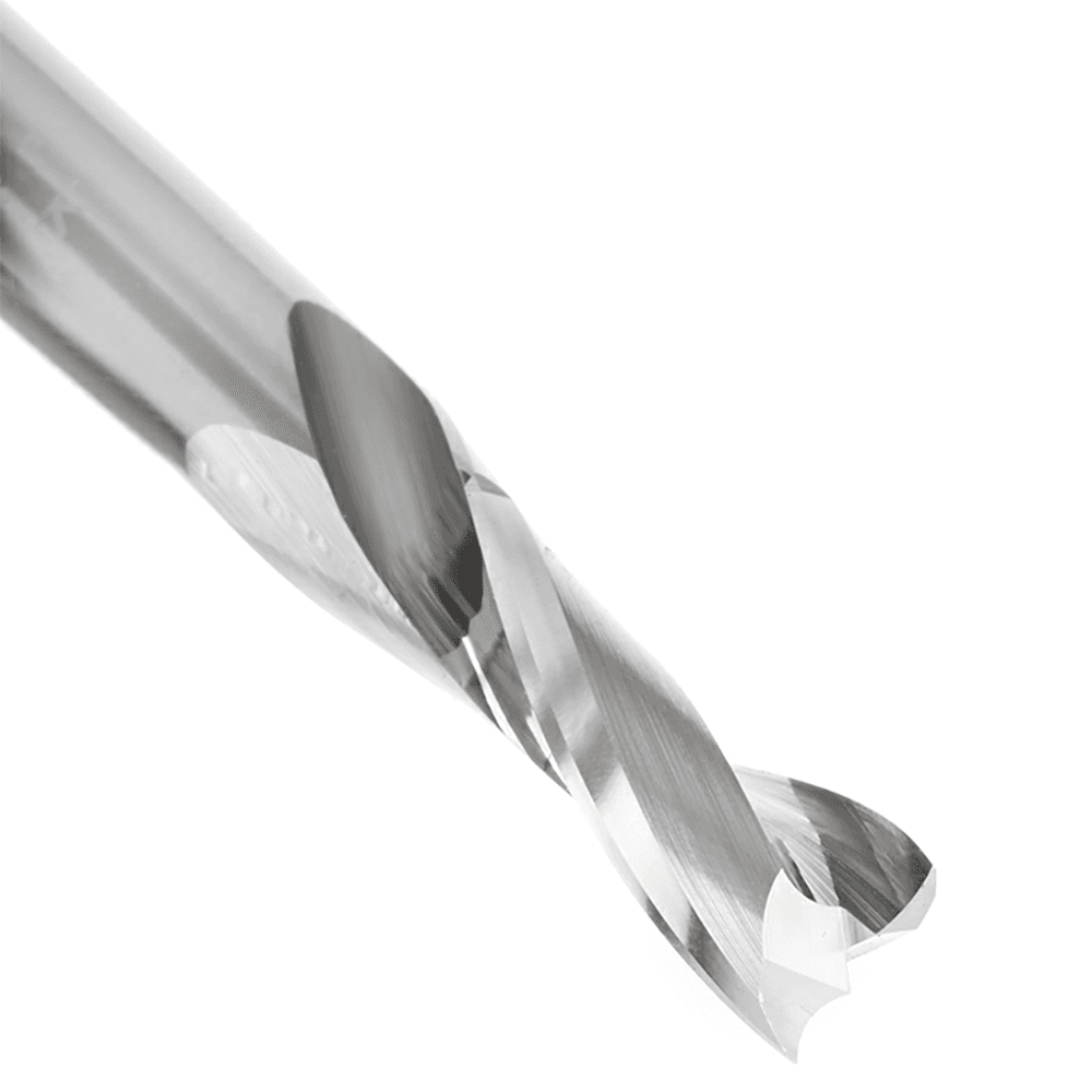 3/8" Dia x 1-1/8" Solid Carbide CNC Spiral 'O' Double Flute, Plastic Cutting, 3/8" Shank, 3" Long Up-Cut Router Bit Alt 4 - Image