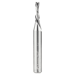 1/8" Dia x 1/2" Solid Carbide CNC Spiral 'O' Double Flute, Plastic Cutting, 1/4" Shank, 2" Long Down-Cut Router Bit Alt 1 - Image