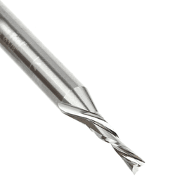 1/8" Dia x 1/2" Solid Carbide CNC Spiral 'O' Double Flute, Plastic Cutting, 1/4" Shank, 2" Long Down-Cut Router Bit Alt 4 - Image